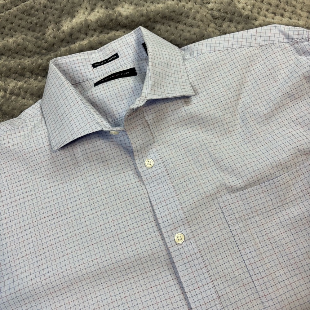Tommy Hilfiger Light Blue Checkered‎ Dress Shirt